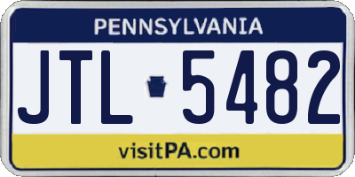 PA license plate JTL5482