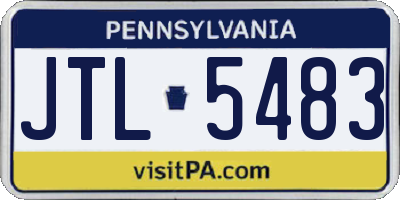 PA license plate JTL5483