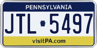PA license plate JTL5497