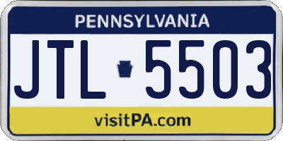 PA license plate JTL5503