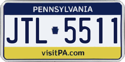 PA license plate JTL5511