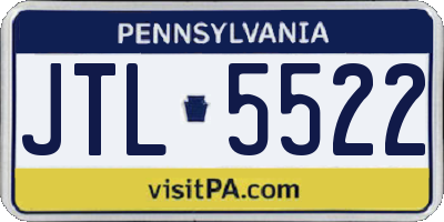 PA license plate JTL5522