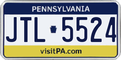 PA license plate JTL5524