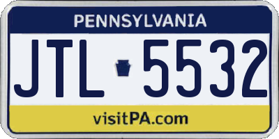 PA license plate JTL5532