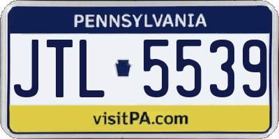 PA license plate JTL5539