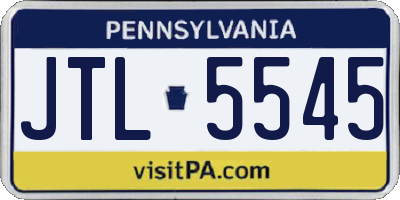 PA license plate JTL5545