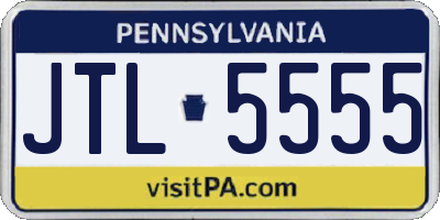PA license plate JTL5555