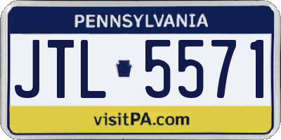 PA license plate JTL5571