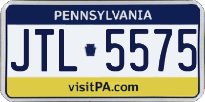 PA license plate JTL5575