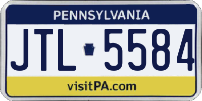 PA license plate JTL5584