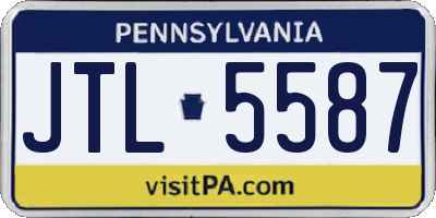 PA license plate JTL5587