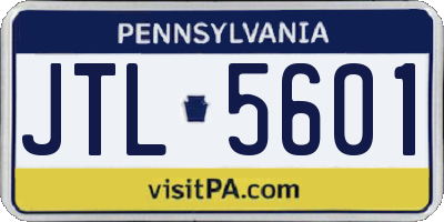 PA license plate JTL5601