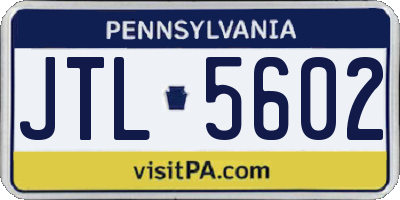 PA license plate JTL5602