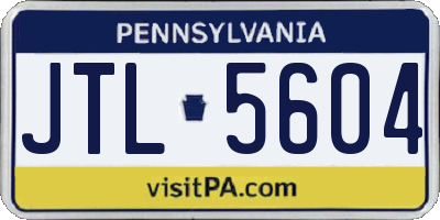 PA license plate JTL5604