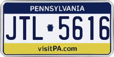 PA license plate JTL5616