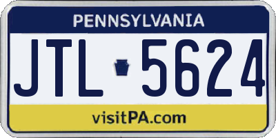PA license plate JTL5624