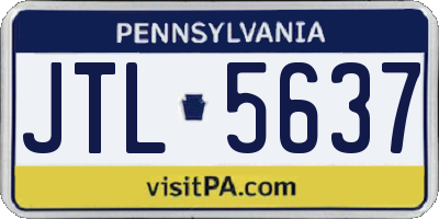 PA license plate JTL5637