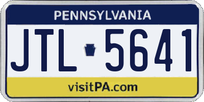 PA license plate JTL5641