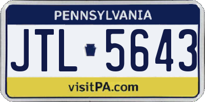 PA license plate JTL5643