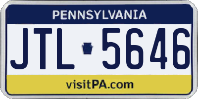 PA license plate JTL5646
