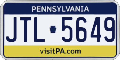 PA license plate JTL5649