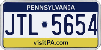 PA license plate JTL5654