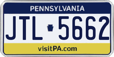 PA license plate JTL5662