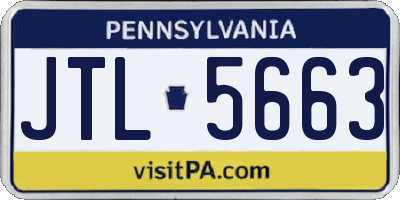 PA license plate JTL5663