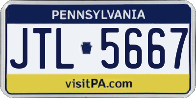 PA license plate JTL5667