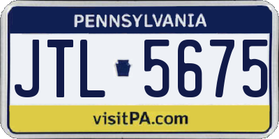 PA license plate JTL5675