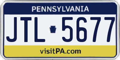 PA license plate JTL5677