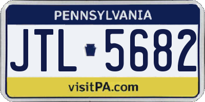 PA license plate JTL5682