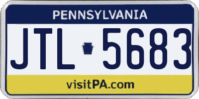 PA license plate JTL5683