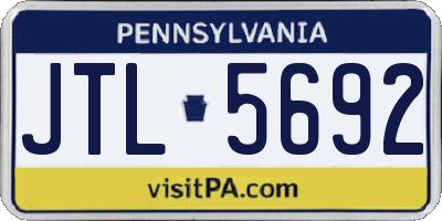 PA license plate JTL5692