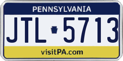 PA license plate JTL5713