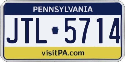 PA license plate JTL5714
