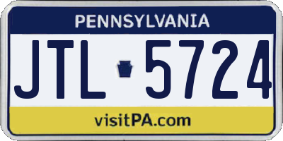 PA license plate JTL5724