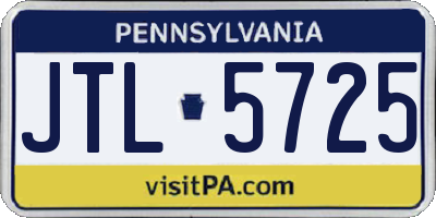 PA license plate JTL5725