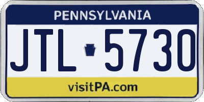 PA license plate JTL5730