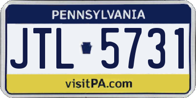 PA license plate JTL5731