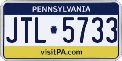 PA license plate JTL5733
