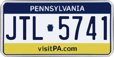 PA license plate JTL5741