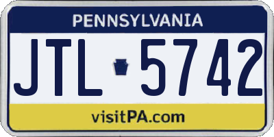 PA license plate JTL5742