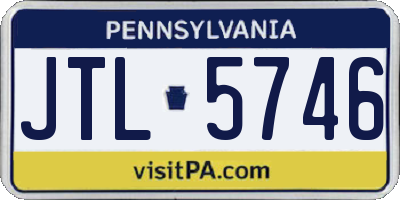 PA license plate JTL5746