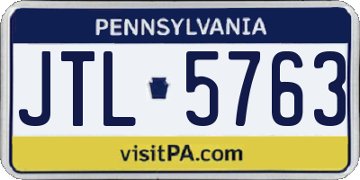 PA license plate JTL5763
