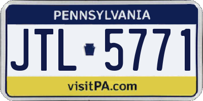 PA license plate JTL5771