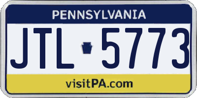 PA license plate JTL5773