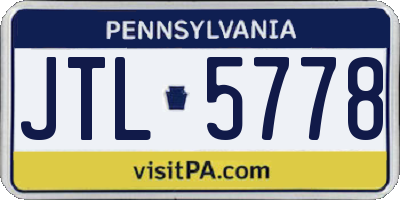 PA license plate JTL5778