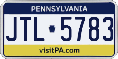 PA license plate JTL5783