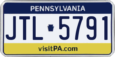 PA license plate JTL5791